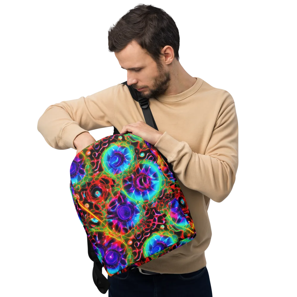 Neon Bloomstorm on Minimalist Backpack — Front