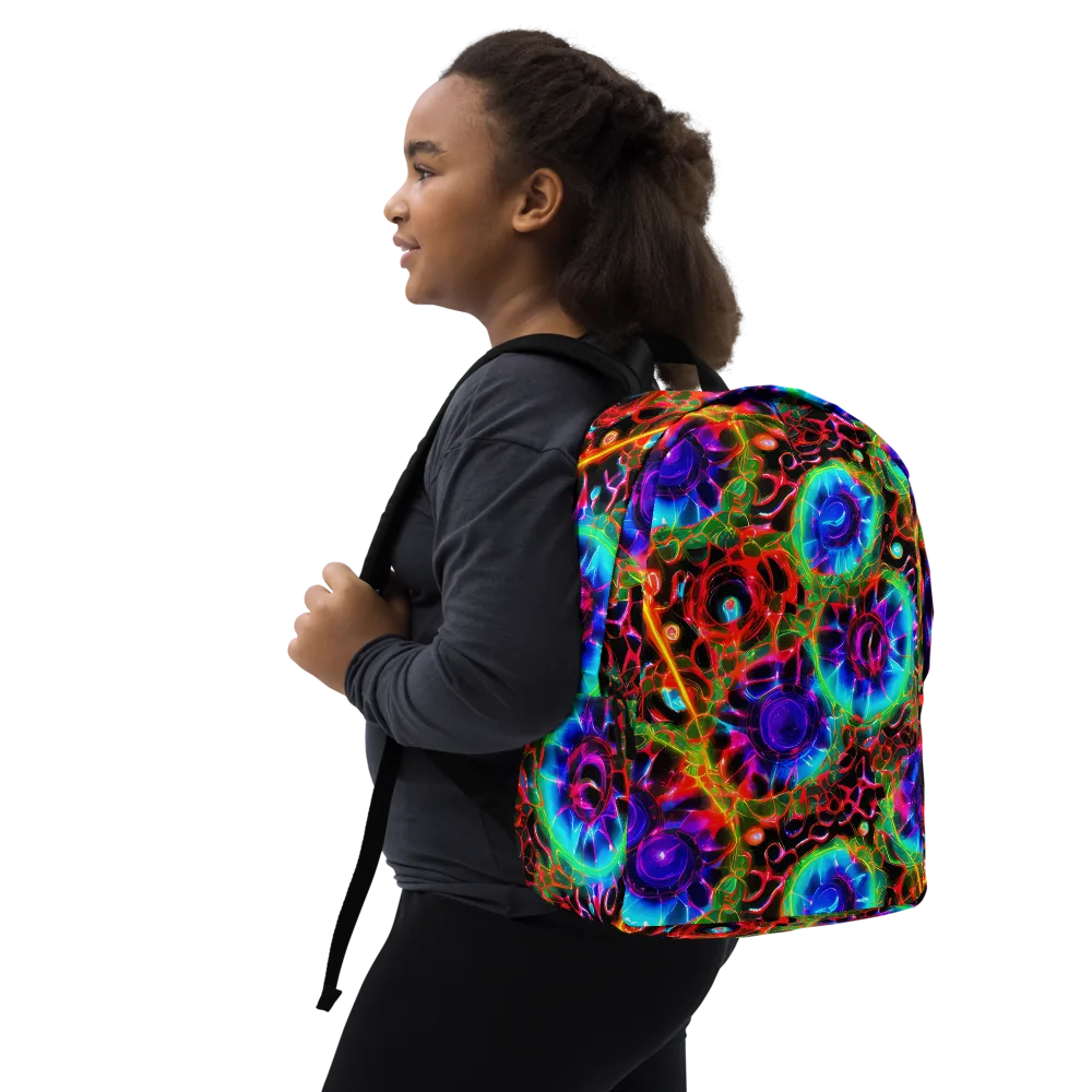 Neon Bloomstorm on Minimalist Backpack — Right Front