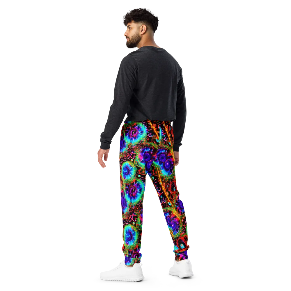 Neon Bloomstorm on Men's Joggers — Back
