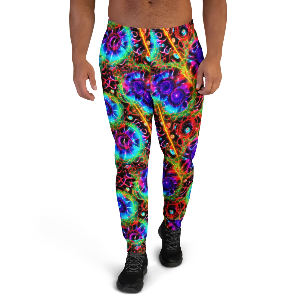 Neon Bloomstorm on Men's Joggers — Front