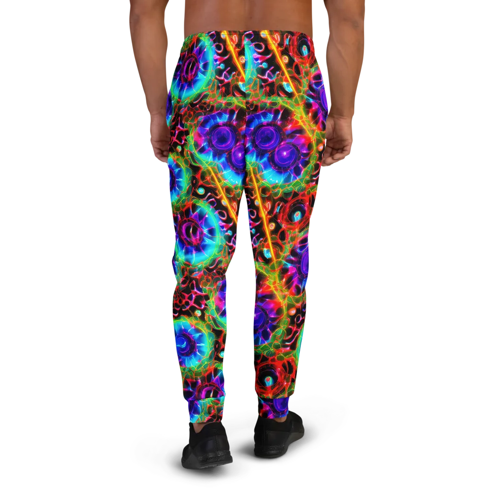 Neon Bloomstorm on Men's Joggers — Back