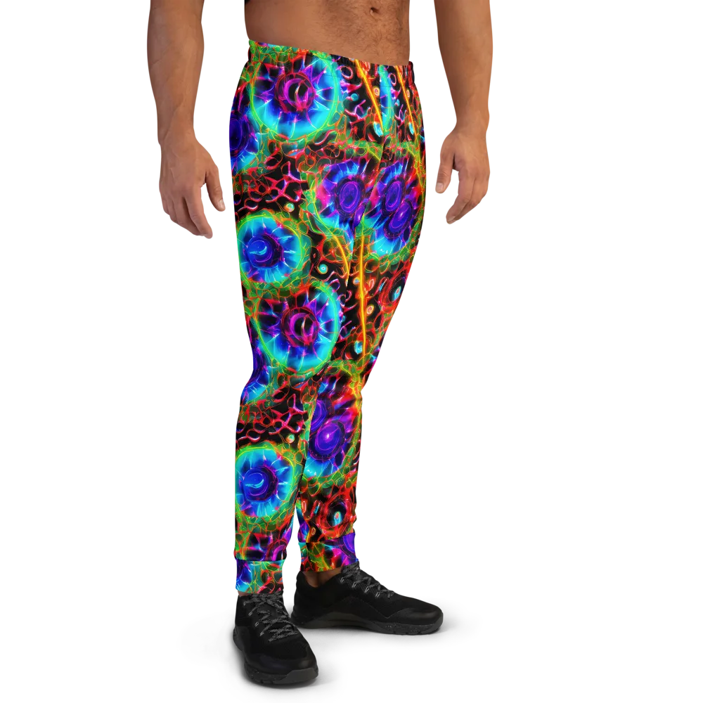 Neon Bloomstorm on Men's Joggers — Right