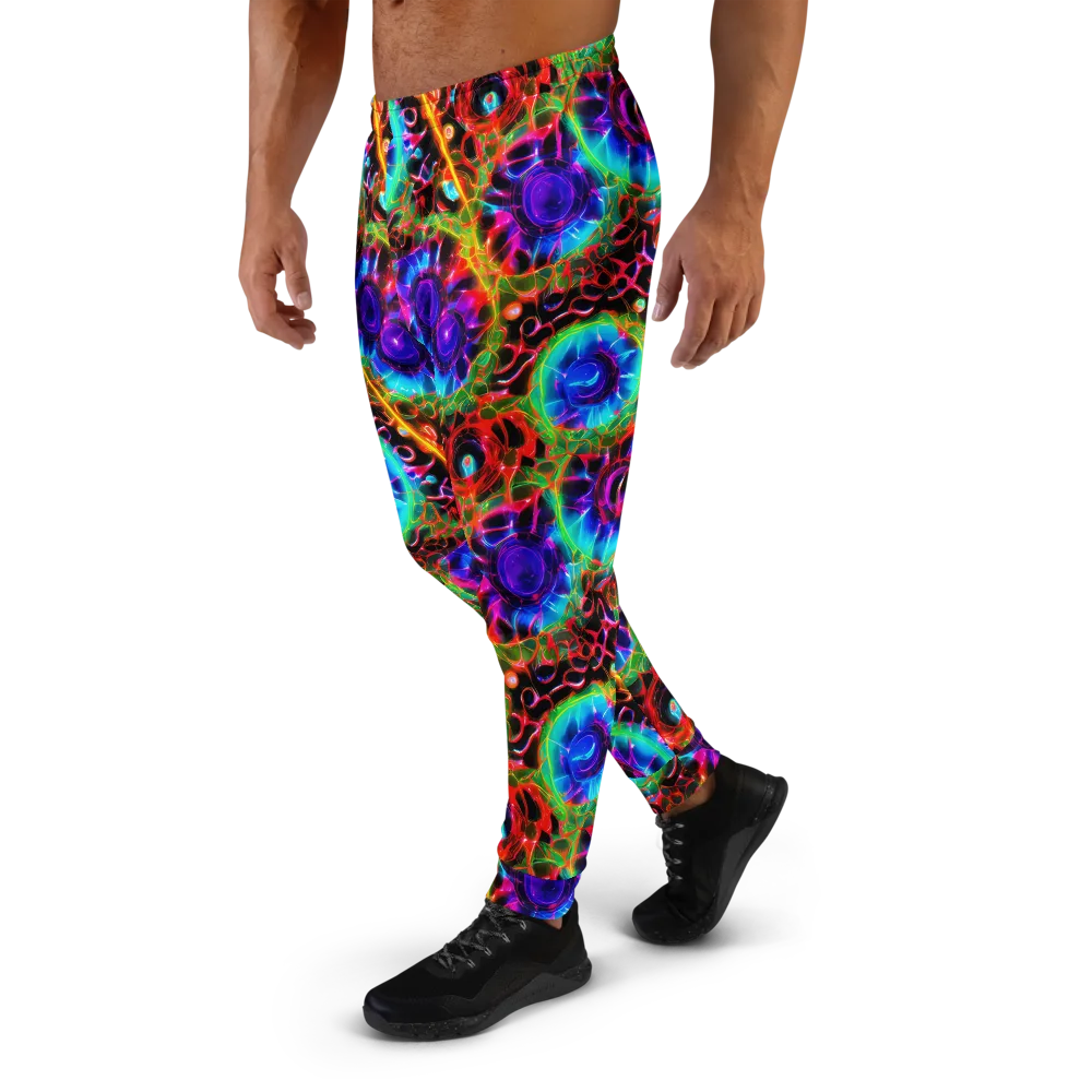 Neon Bloomstorm on Men's Joggers — Left