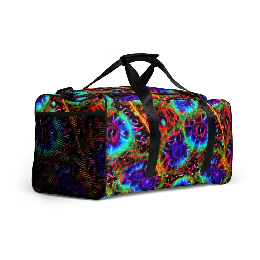 Neon Bloomstorm on Duffle Bag — Right Front