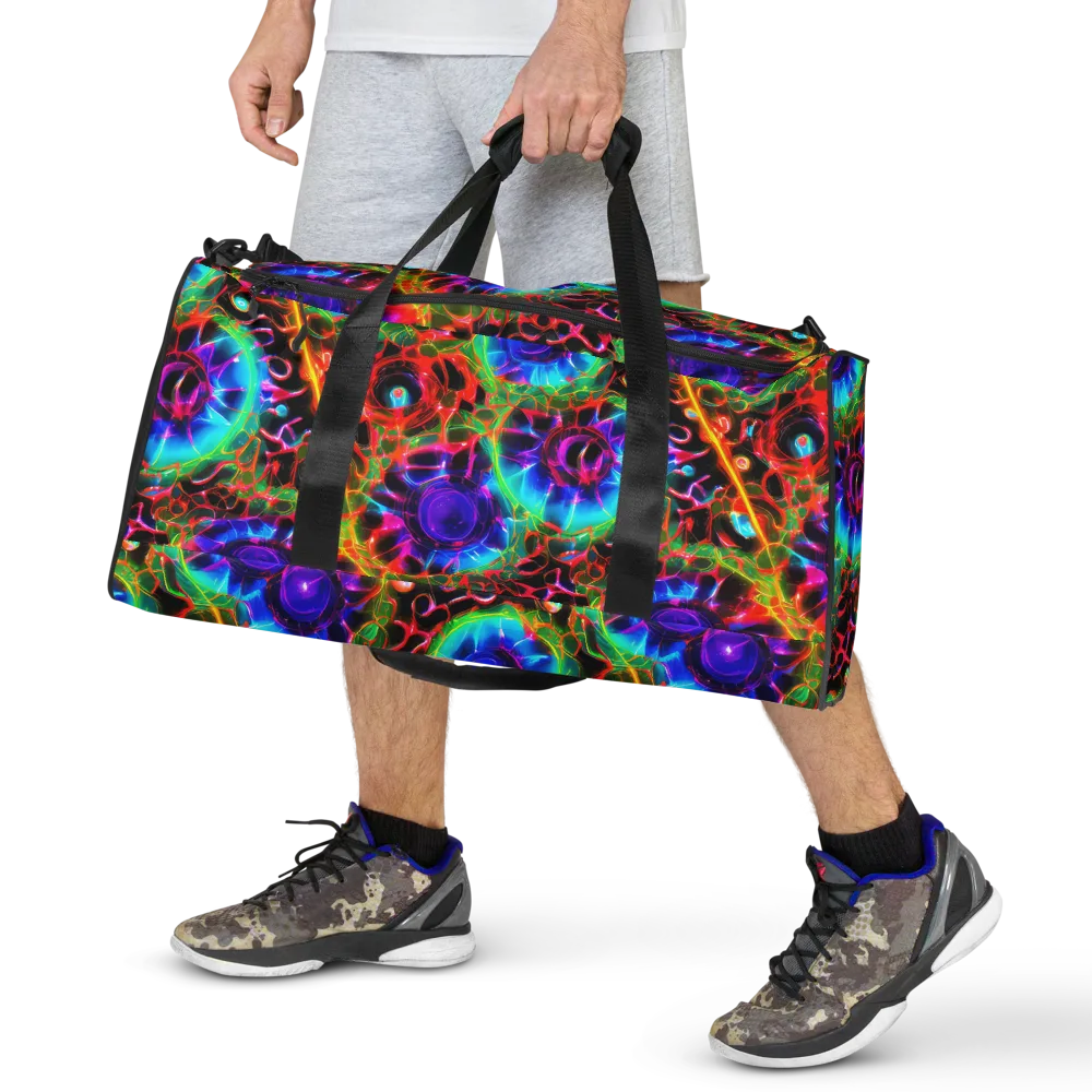 Neon Bloomstorm on Duffle Bag — Front