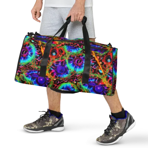 Neon Bloomstorm on a Duffle Bag