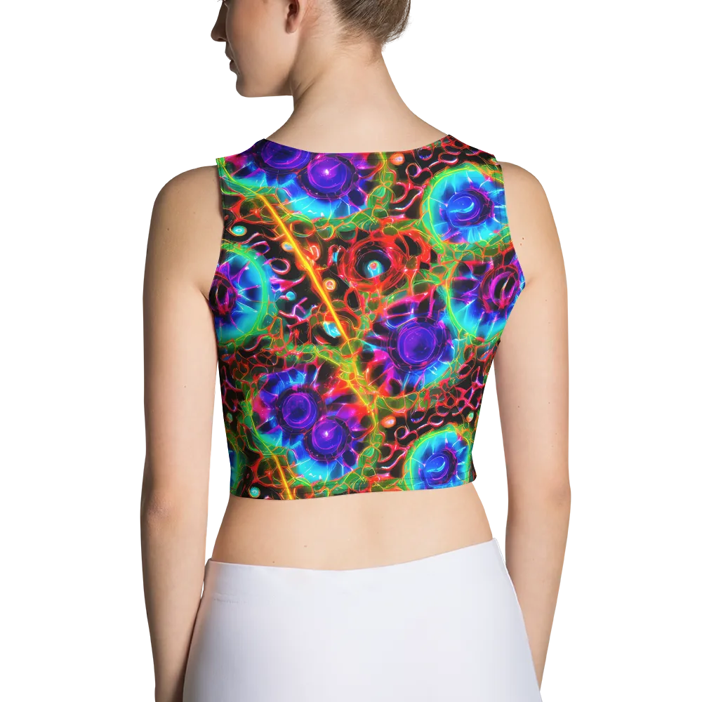 Neon Bloomstorm on Crop Top — Back