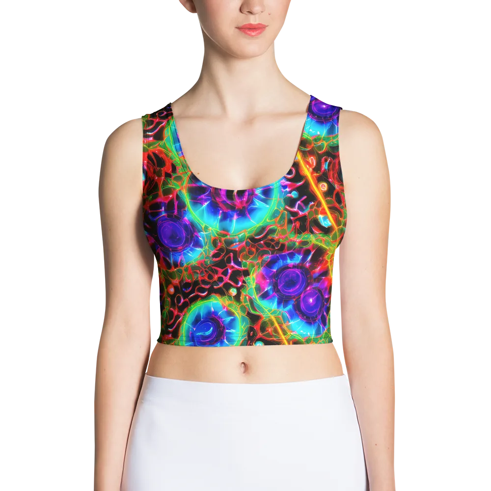 Neon Bloomstorm on Crop Top — Front