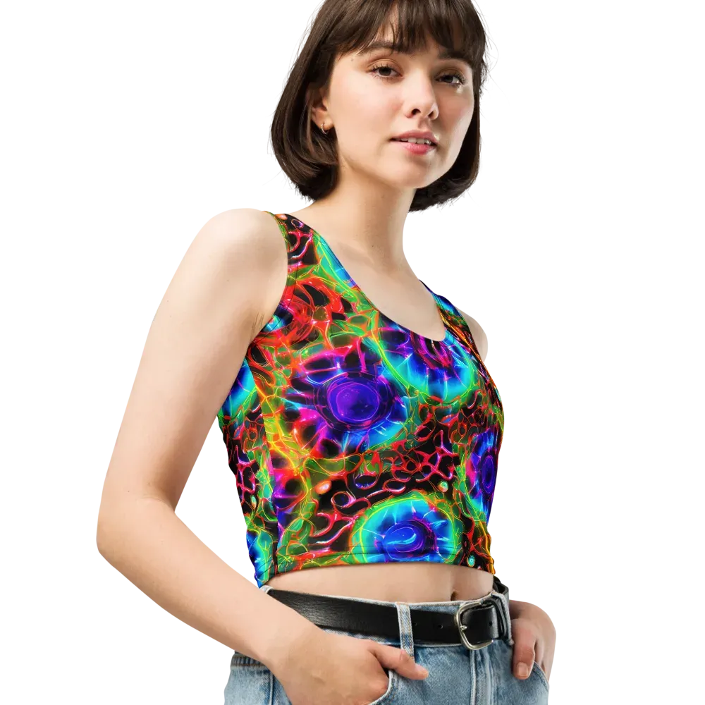 Neon Bloomstorm on Crop Top — Right Front