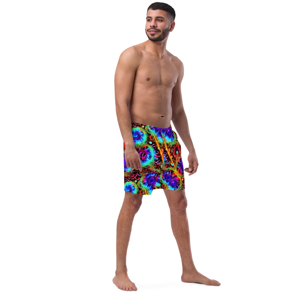 Neon Bloomstorm on Swim Trunks — Right Front