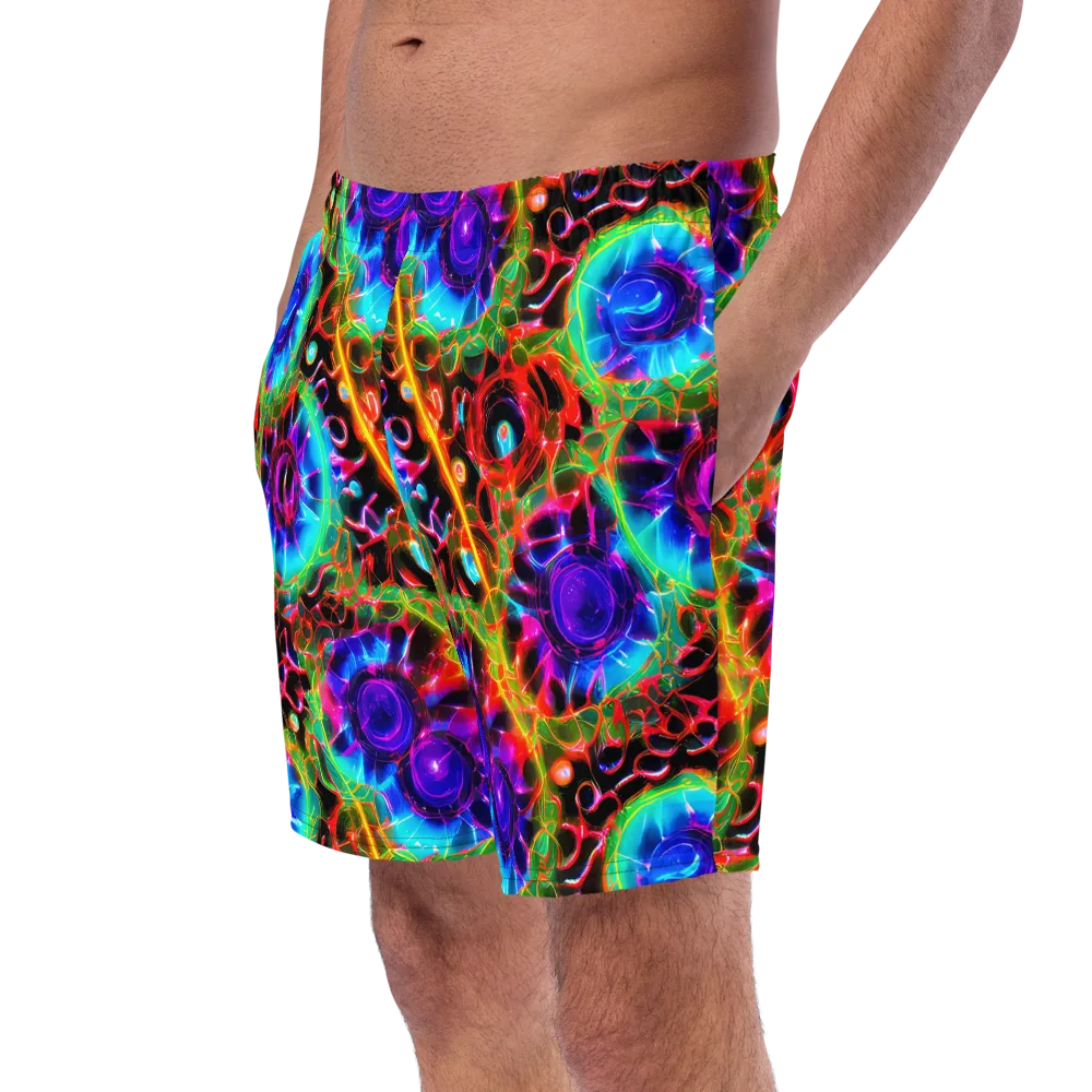 Neon Bloomstorm on Swim Trunks — Left Front