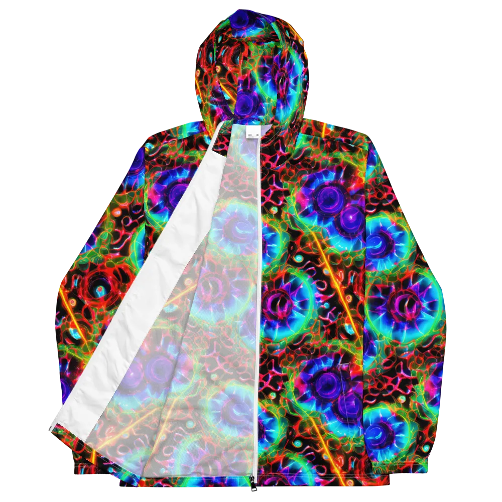 Neon Bloomstorm on Men's Windbreaker — Front