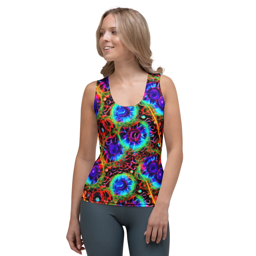 Neon Bloomstorm on Women's Tank Top — Front