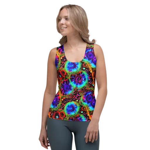 Neon Bloomstorm on a Women's Tank Top
