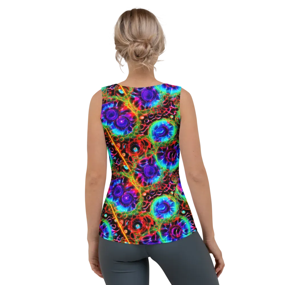 Neon Bloomstorm on Women's Tank Top — Back