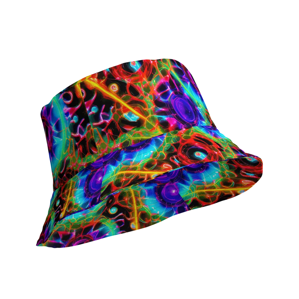 Neon Bloomstorm on Reversible Bucket Hat — Product details Outside