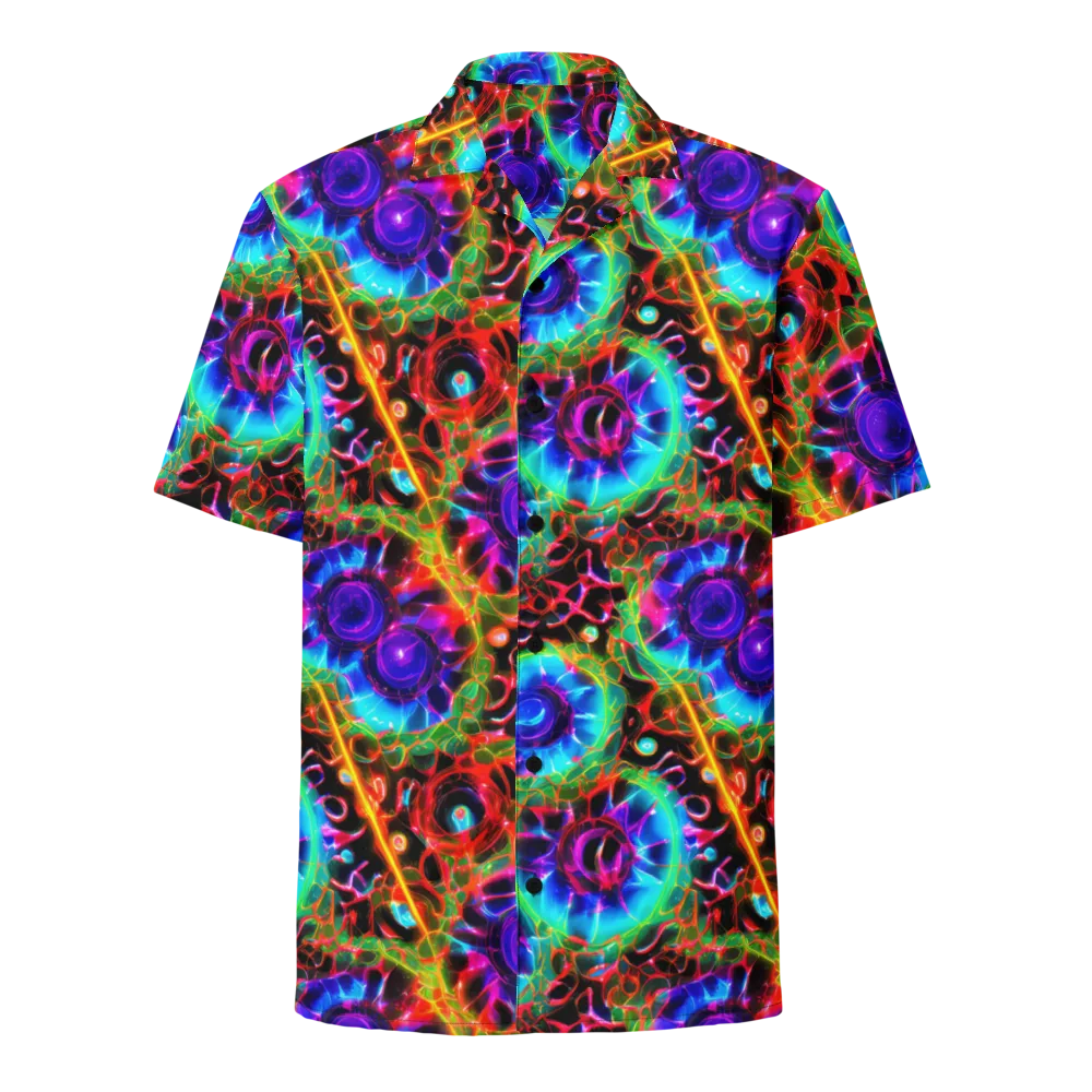 Neon Bloomstorm on Button Shirt — Front