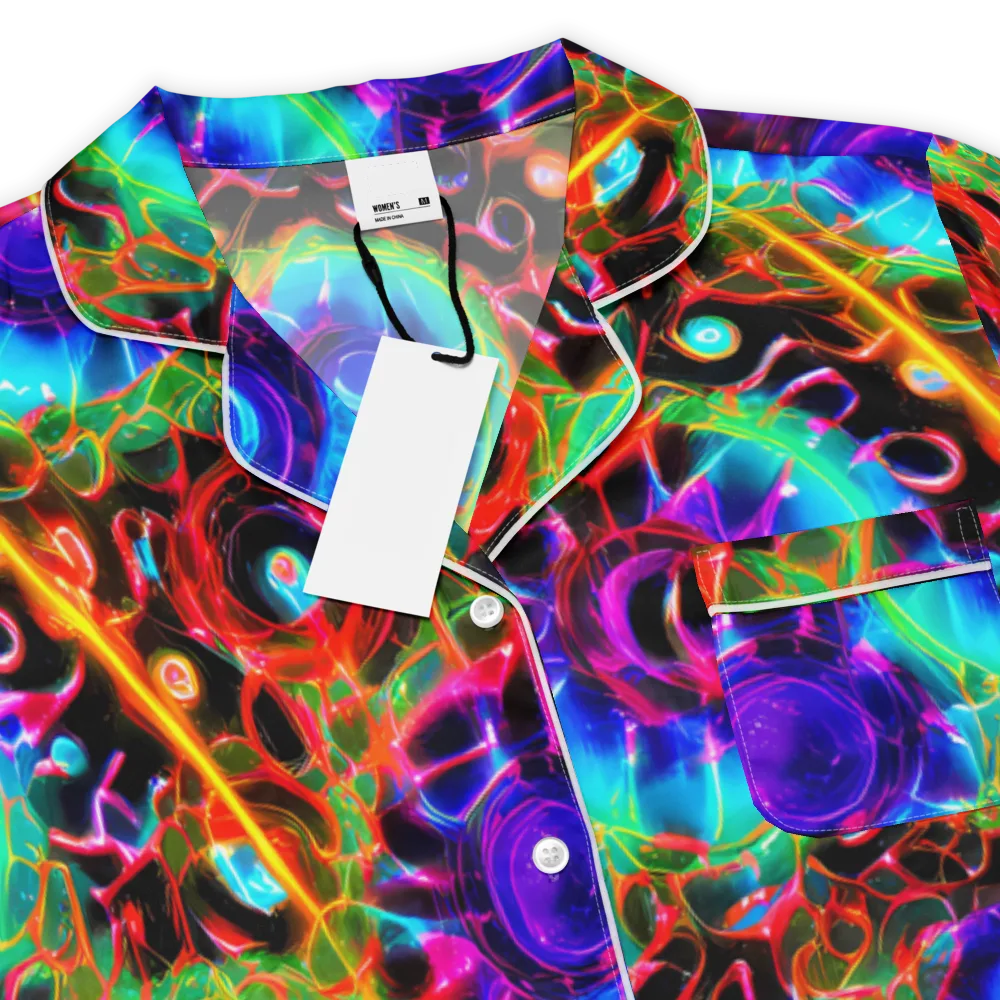 Neon Bloomstorm on Women's Short Sleeve Pajama Top — Product details