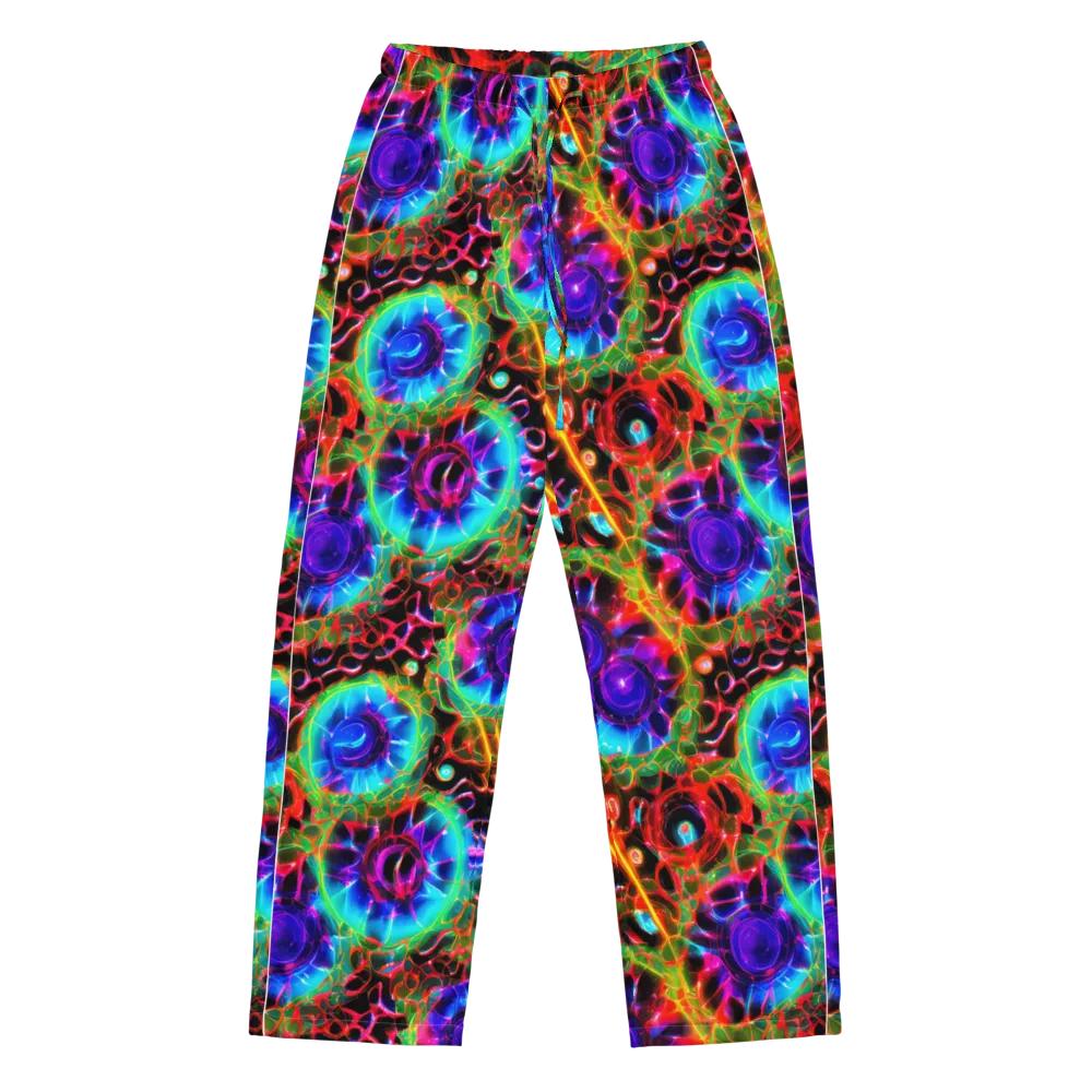 Neon Bloomstorm on Women's Pajama Pants — Front