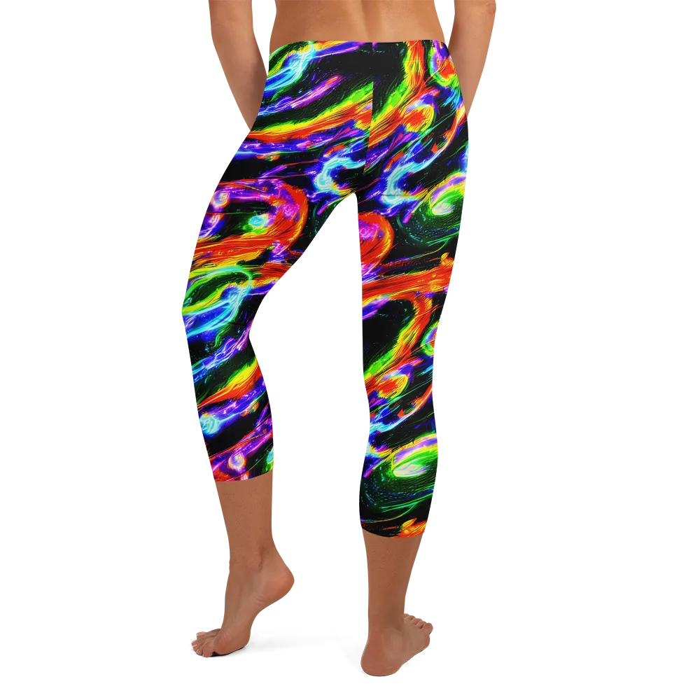 Afterglow Riot on Capri Leggings — Back