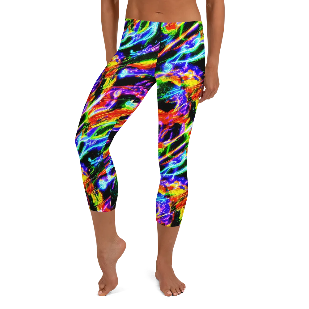 Afterglow Riot on Capri Leggings — Front