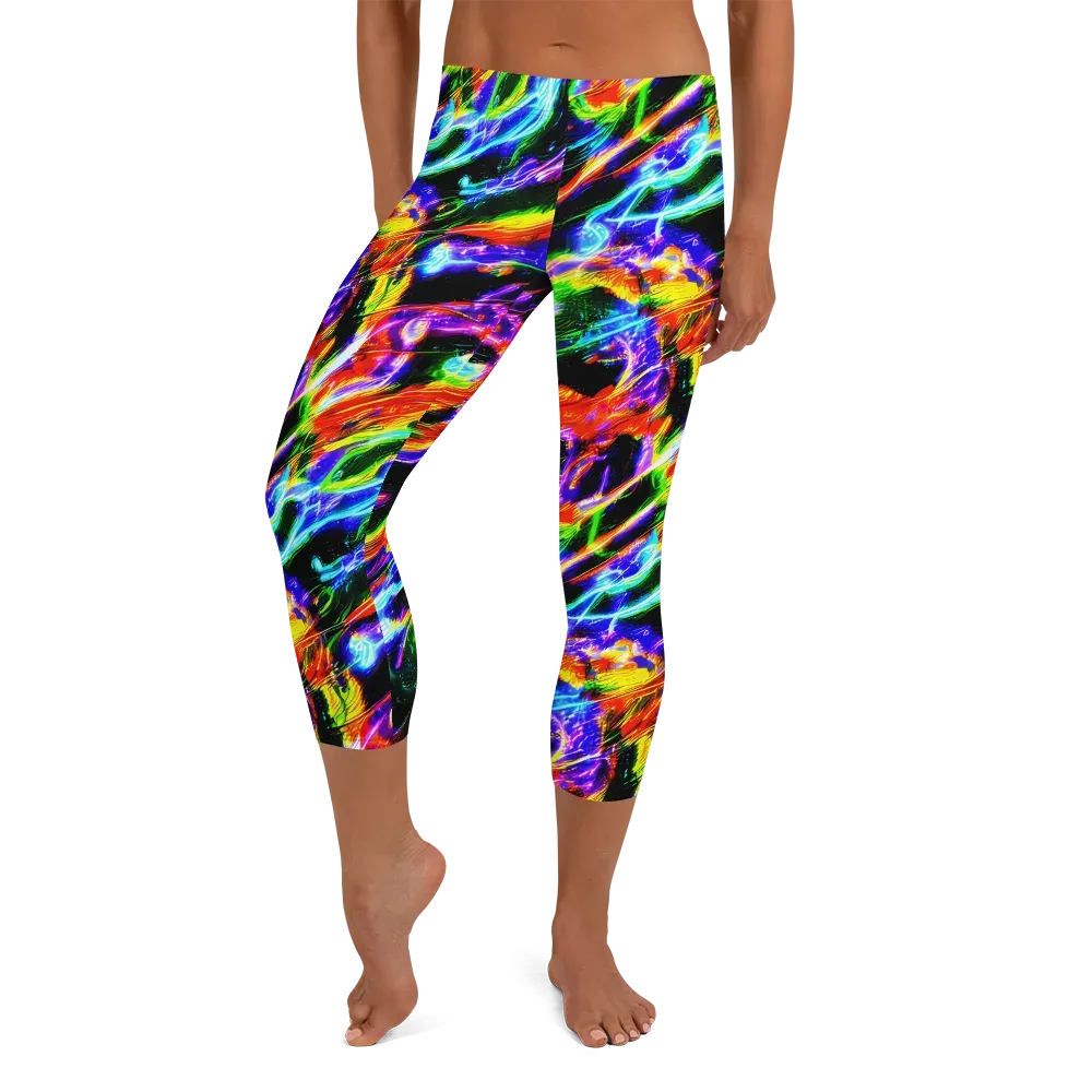 Afterglow Riot on Capri Leggings — Front