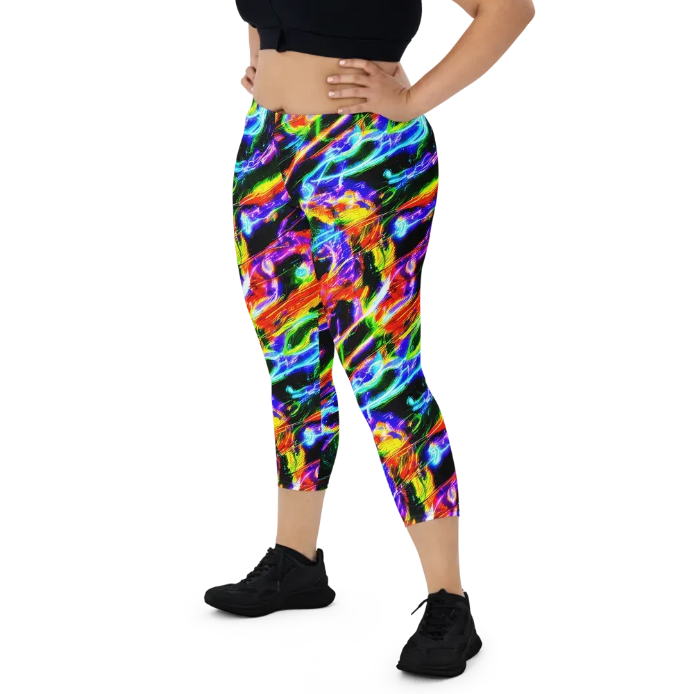 Afterglow Riot on Capri Leggings — Front