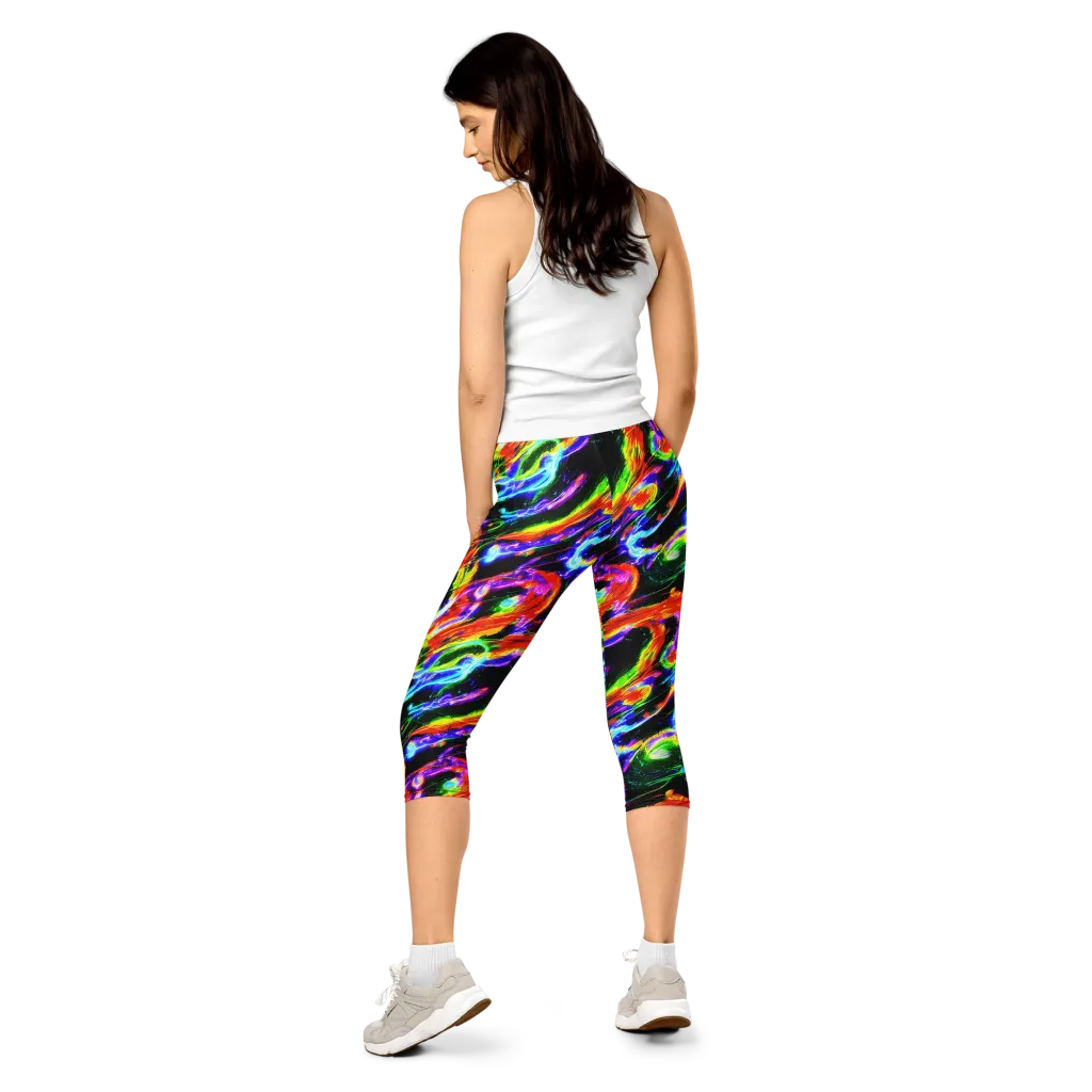 Afterglow Riot on Capri Leggings — Back