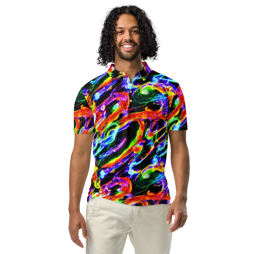 Afterglow Riot on Men's Slim Fit Polo Shirt — Front