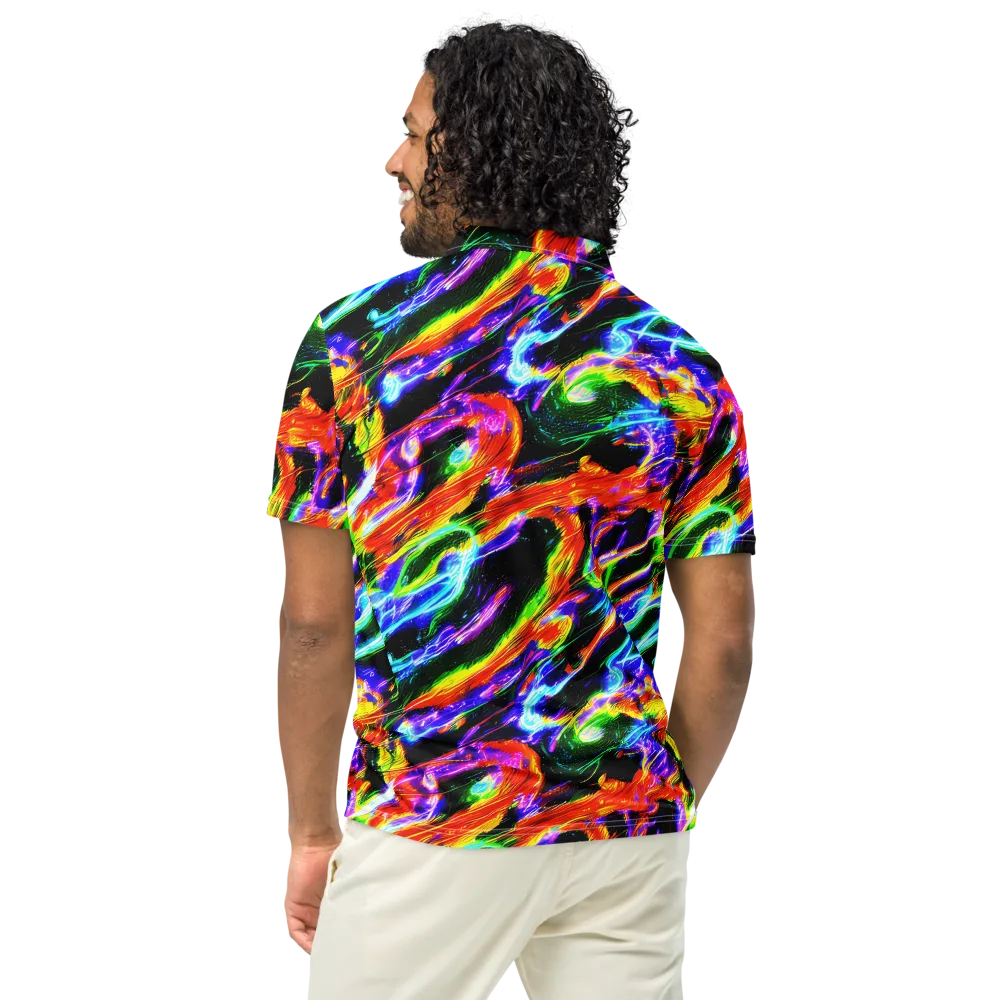 Afterglow Riot on Men's Slim Fit Polo Shirt — Back