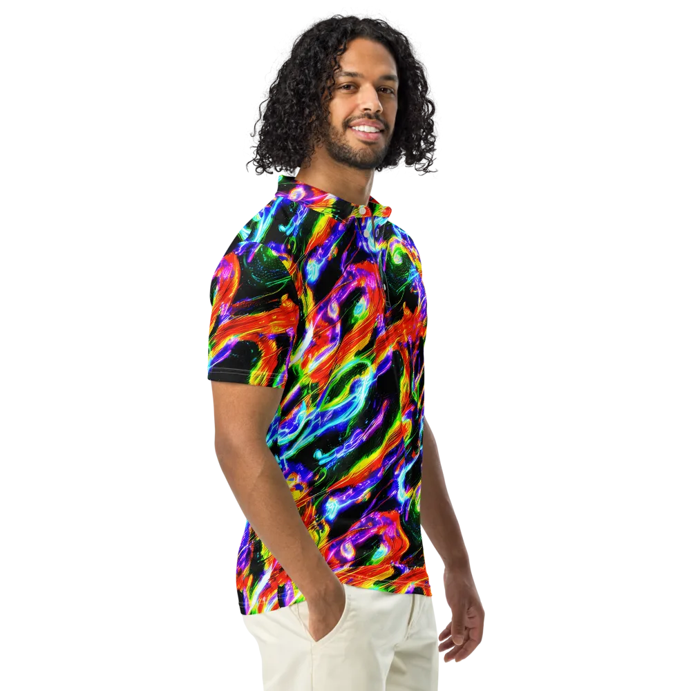 Afterglow Riot on Men's Slim Fit Polo Shirt — Right Front
