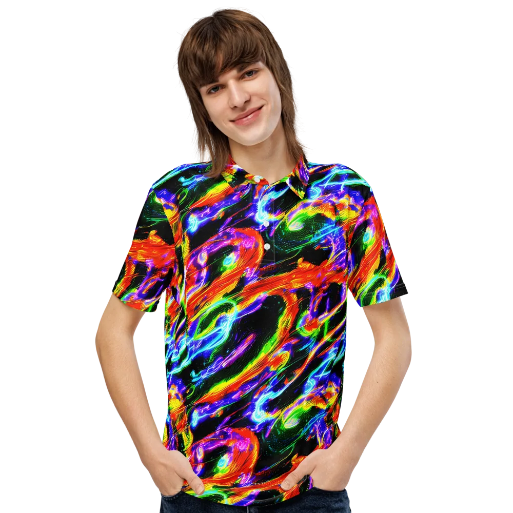 Afterglow Riot on Men's Slim Fit Polo Shirt — Front