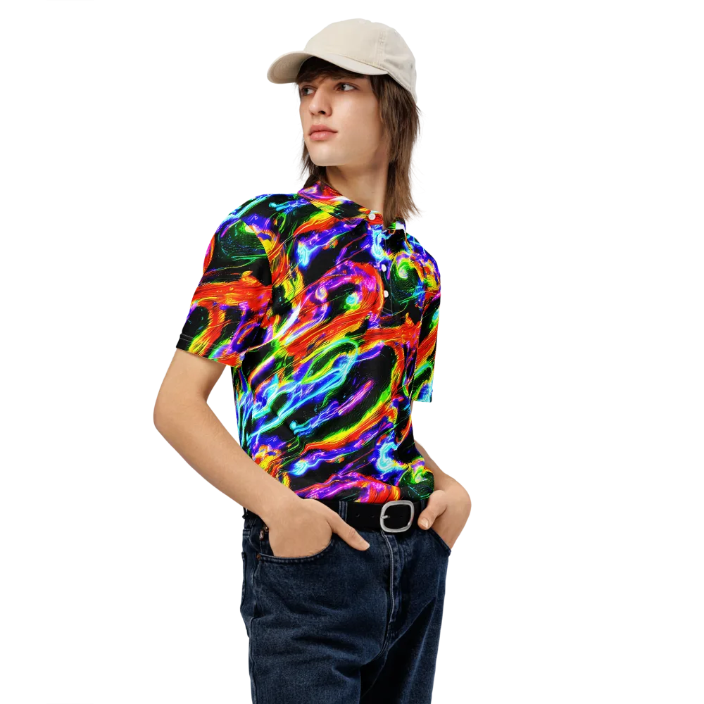 Afterglow Riot on Men's Slim Fit Polo Shirt — Right Front