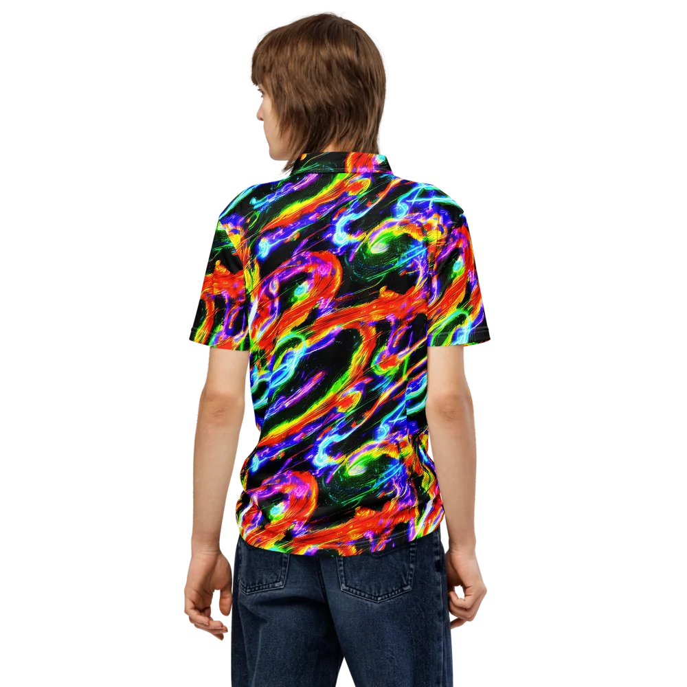 Afterglow Riot on Men's Slim Fit Polo Shirt — Back