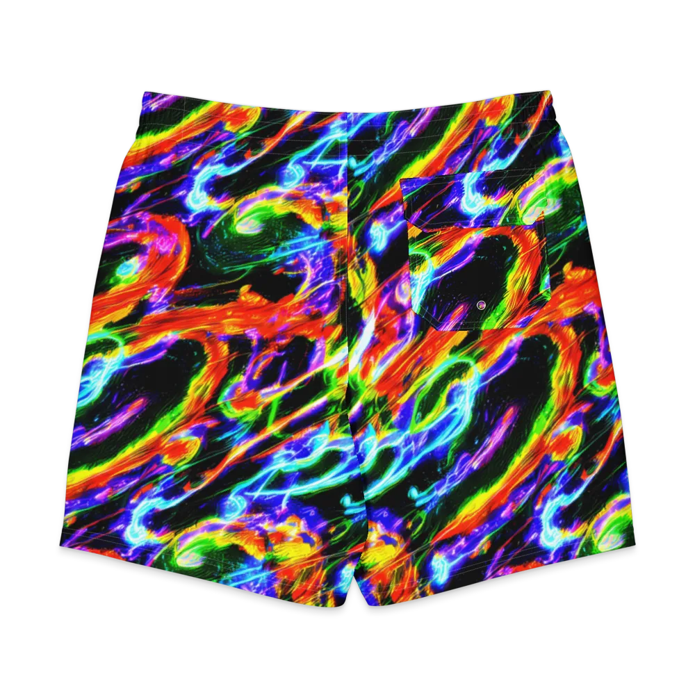 Afterglow Riot on Men's Board Shorts — Back