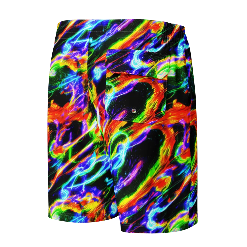 Afterglow Riot on Men's Board Shorts — Back