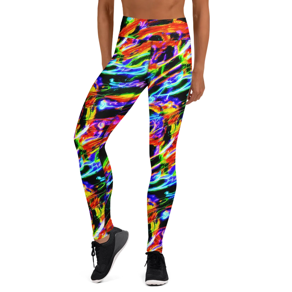 Afterglow Riot on Yoga Leggings — Front