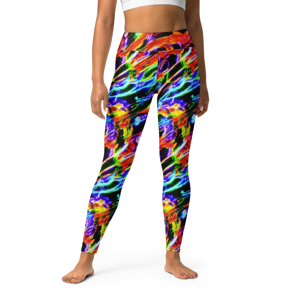 Afterglow Riot on Yoga Leggings — Front
