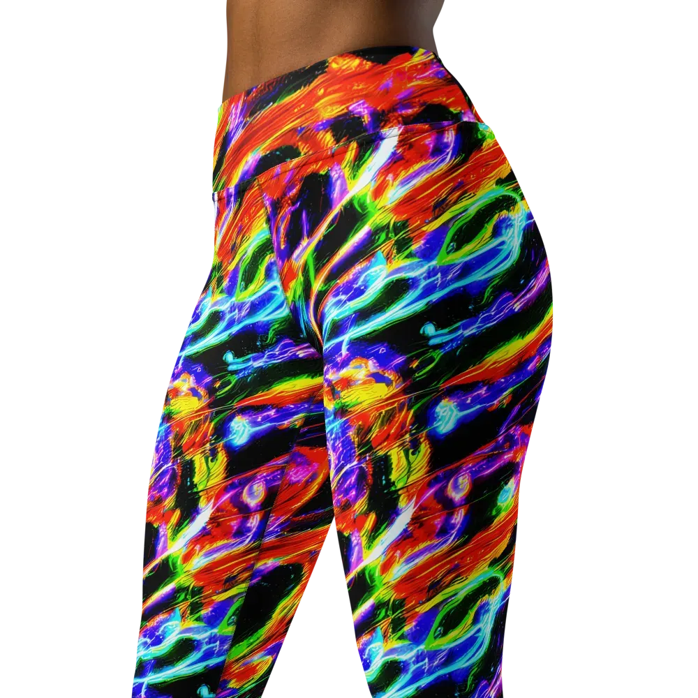 Afterglow Riot on Yoga Leggings — Left Front