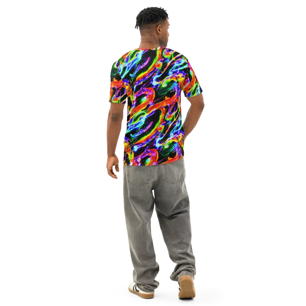 Afterglow Riot on Men's Cotton Crew Neck T-Shirt — Back