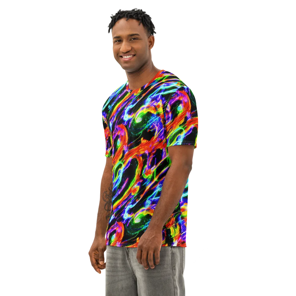 Afterglow Riot on Men's Cotton Crew Neck T-Shirt — Left Front