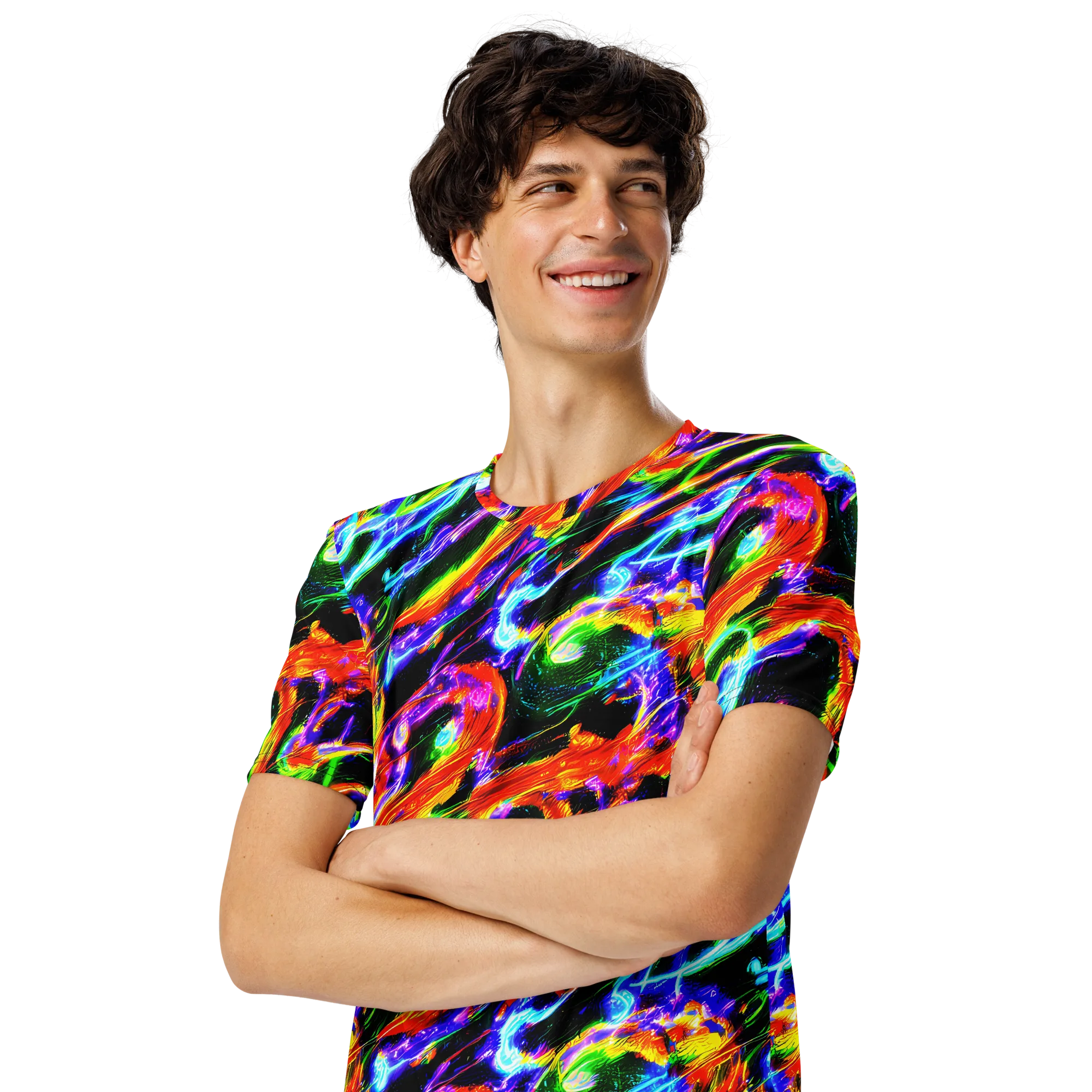 Afterglow Riot on Men's Crew Neck T-Shirt — Left Front