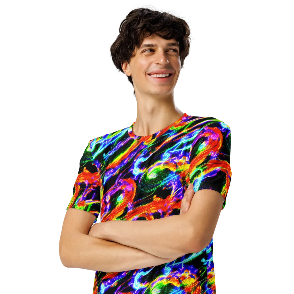 Afterglow Riot on Men's Crew Neck T-Shirt — Left Front