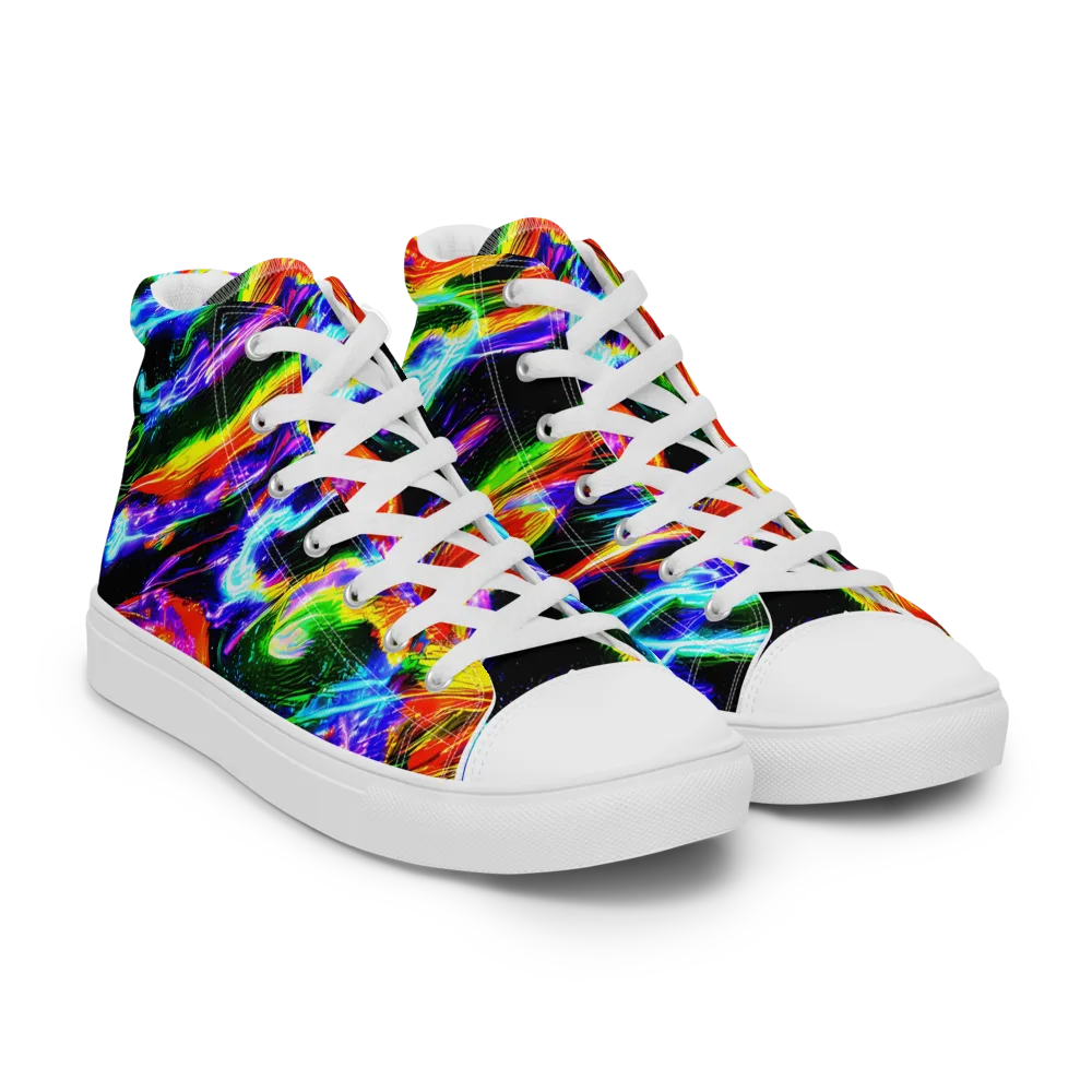 Afterglow Riot on Men's High Top Canvas Shoes — Right Front