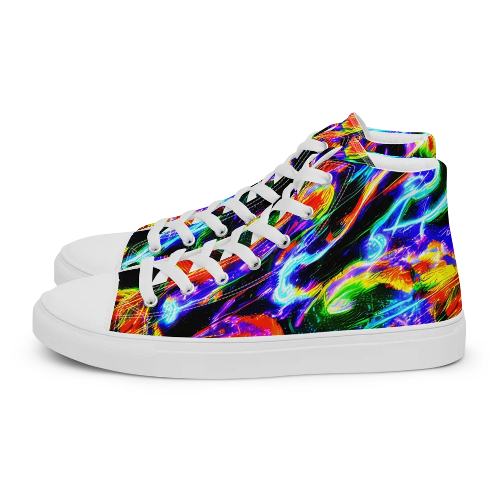 Afterglow Riot on Men's High Top Canvas Shoes — Left