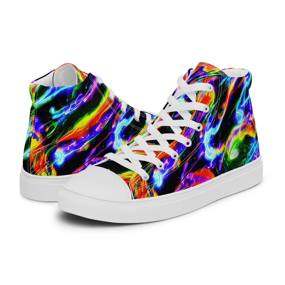 Afterglow Riot on Men's High Top Canvas Shoes — Left