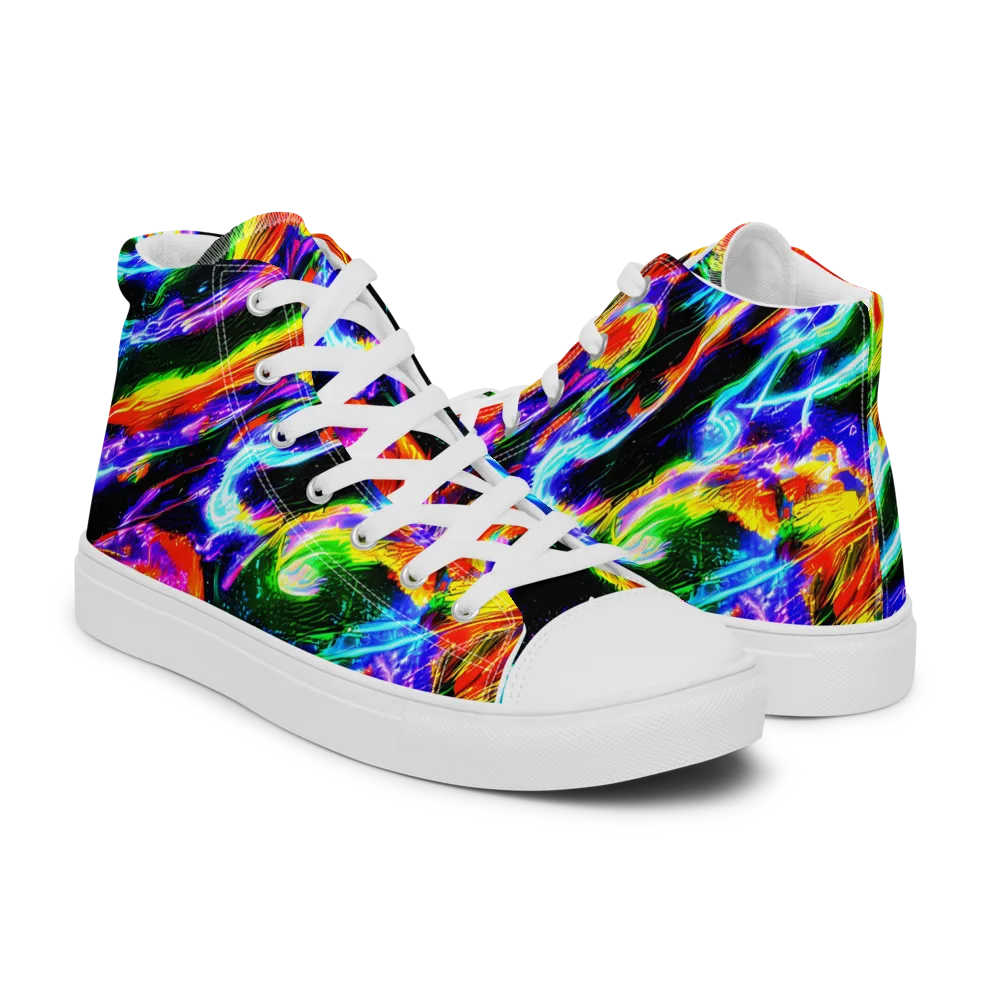 Afterglow Riot on Men's High Top Canvas Shoes — Right