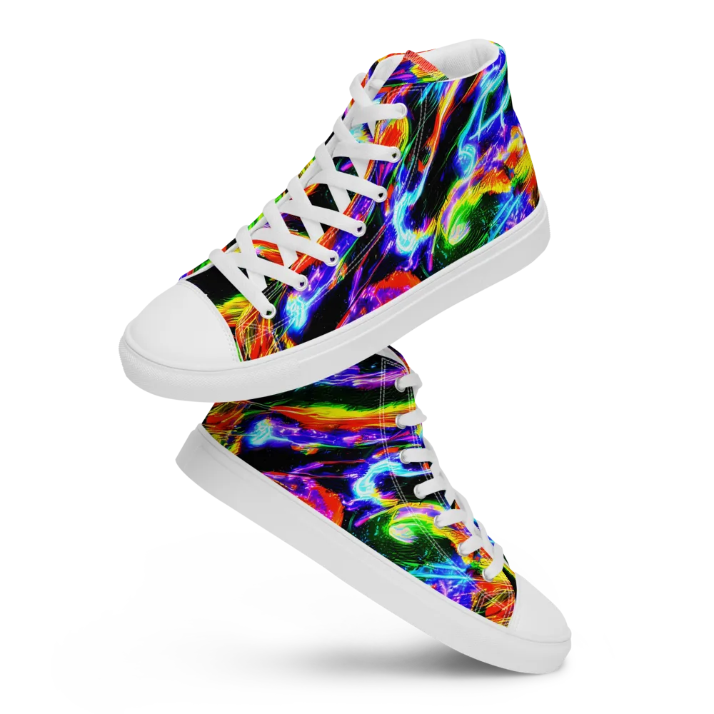 Afterglow Riot on Men's High Top Canvas Shoes — Front