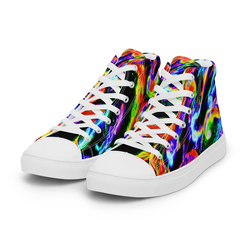 Afterglow Riot on Women's High Top Canvas Shoes — Left Front