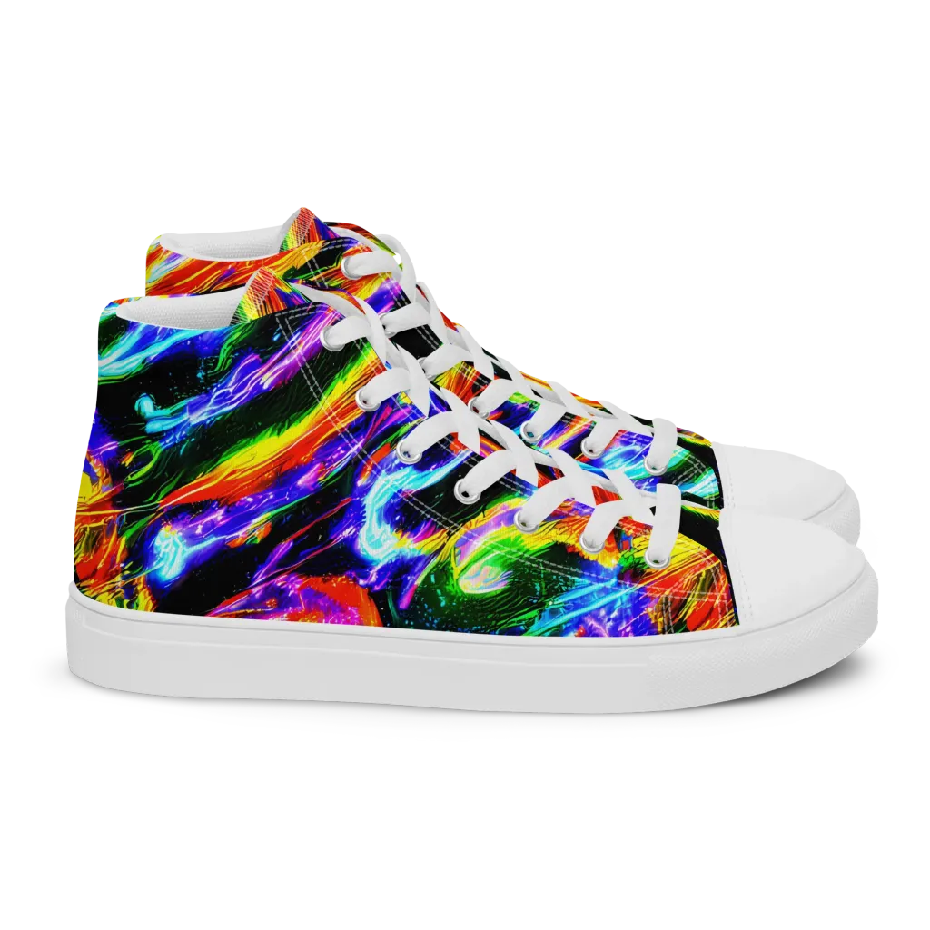 Afterglow Riot on Women's High Top Canvas Shoes — Right